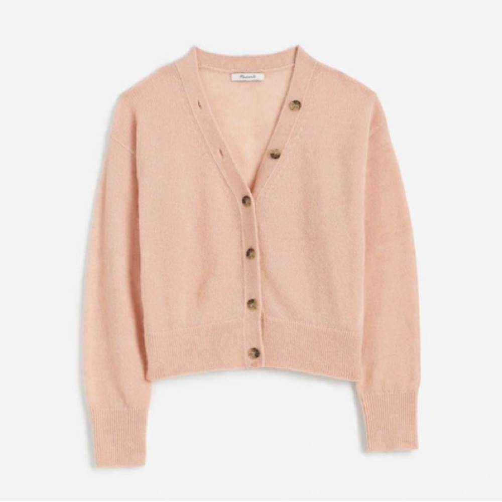 NWT Madewell Alpaca-Blend V-Neck Cardigan Sweater Women’s Small Pale Blush Pink - Picture 3 of 8